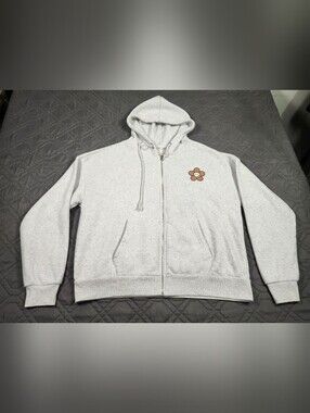 Cali 1850 sweatshirt white/ grey cozy fleece-lined hoodie in a size large